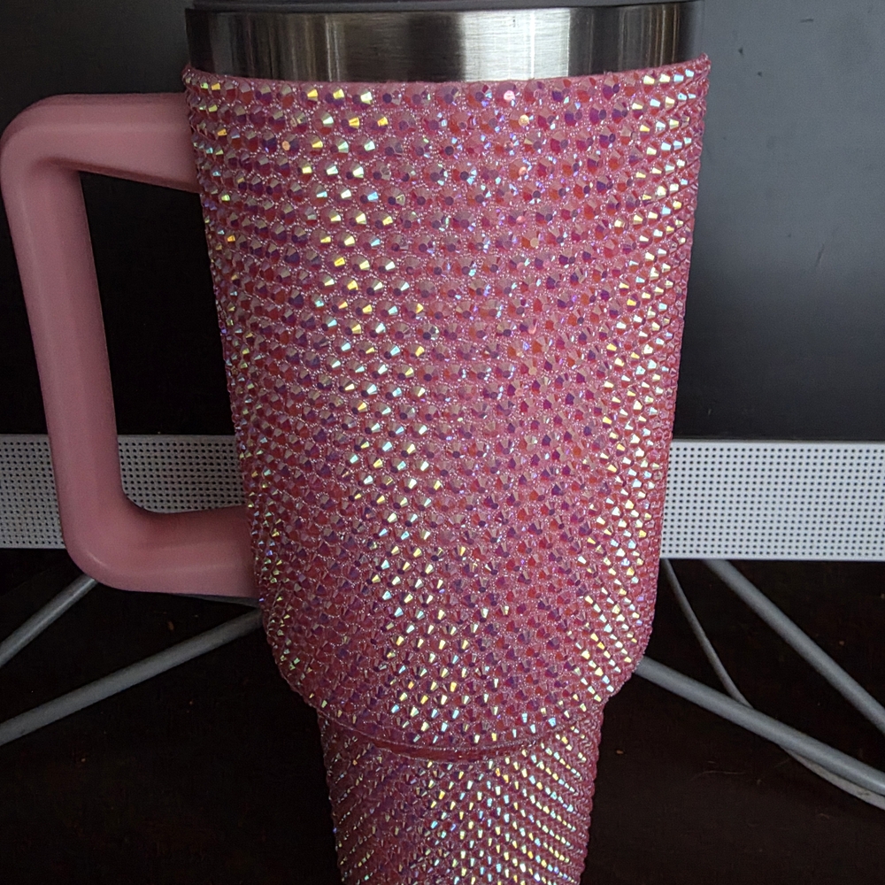 Pink Rhinestone Mug with Crossed Sticks Design - Picture 3 of 3